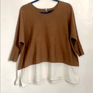 Style&Co tan/brown knit layered top.